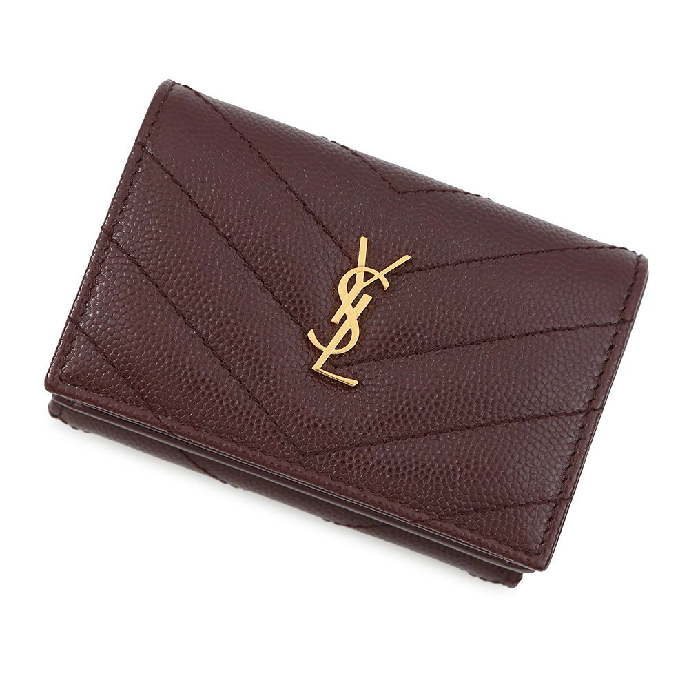 Saint Laurent Paris Tri fold Wallet Monogram Origami Leather